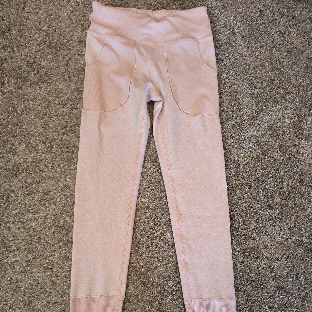 Athleta Girl Highrise Softluxe *Warm, lined leggings* In Light Pink Size 12